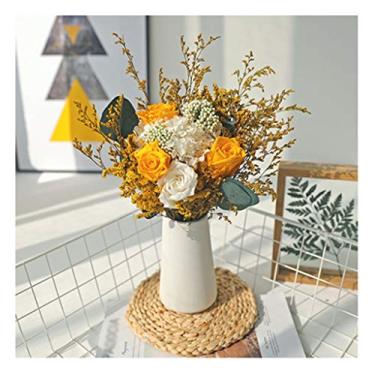 Imagem de CZCZC Flores artificiais, arranjos florais realistas, decoração de casamento rosa, cana, vaso comemorativo, adequado para jardim, restaurante, hotel, flores falsas