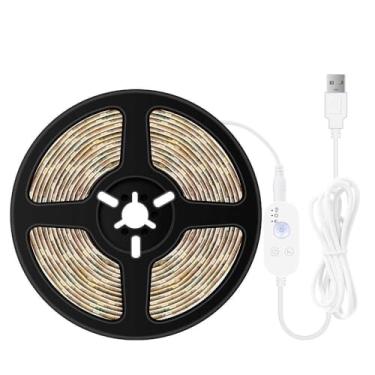 Imagem de Fita de LED Dimmable USB com Sensor Movimento PIR Luz Corda 60 LEDs para TV Mesa Computador Fundo Ambiente Cozinha e Iluminação Decorativa Residencial