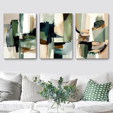Imagem de 3 peças arte de parede em tela abstrata tríptico, pôsteres minimalistas à prova d'água, decoração moderna para quarto, escritório, sala de estar, café, bar. (Observação: sem moldura), 20 cm x 30 cm