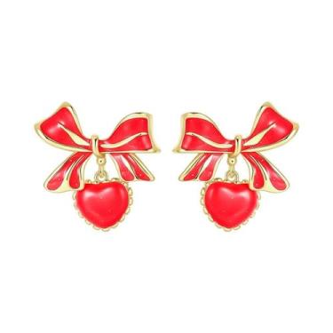 Imagem de Brincos De Argola Em Prata Esterlina 925 Com Laço Rosa E Flor De Diama