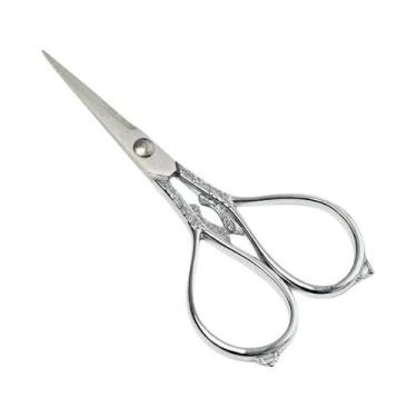 Imagem de Tesoura De Costura Artesanal Retrô Antiga De Aço Durável Para Tecidos 