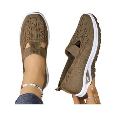 Imagem de Tênis Casuais Femininos De Verão Com Cabedal Em Malha Respirável E Ant