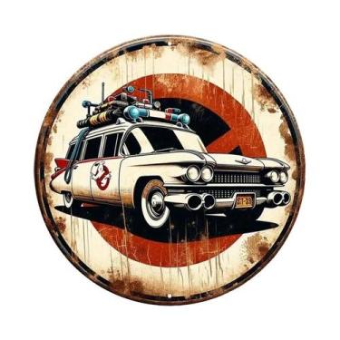 Imagem de Placa De Metal Vintage Ghostbusters Ecto-1, Decoração Icônica De Veícu