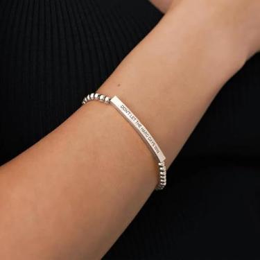 Imagem de God is in Control Pulseira inspiradora para mulheres, ajustável, feita à mão, trançada, bênção, ansiedade, presente de rife, Medium, Latão, Sem Pedra Preciosa