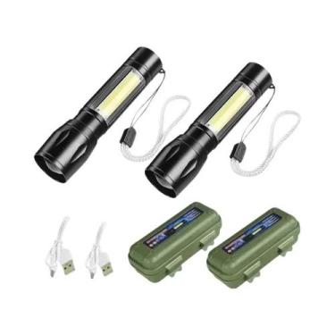 Imagem de Lanterna Tática Portátil Mini LED Com Carregamento USB, Foco Ajustável
