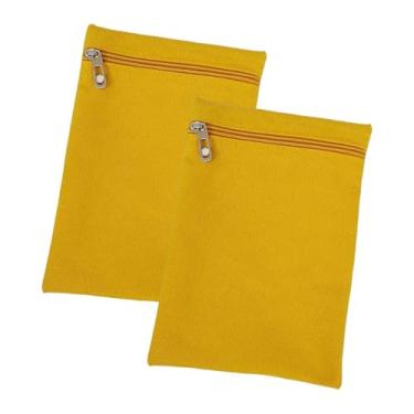 Imagem de Colaxi Conjunto de 2 bolsos embutidos com zíper, estojo seguro para celular para jaquetas, casacos e moletons, bolso de para viagens, bolsos, Yellow L