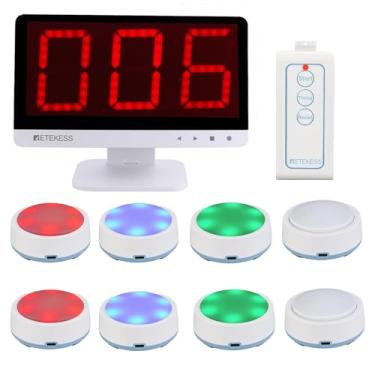 Imagem de Retekess TM101 Answer Buzzers,3 Answer Modes, Quiz Answer Game Buzzer System, 8 LED Light Buzzers,Social Distancing Buzzers for Classroom School Competition