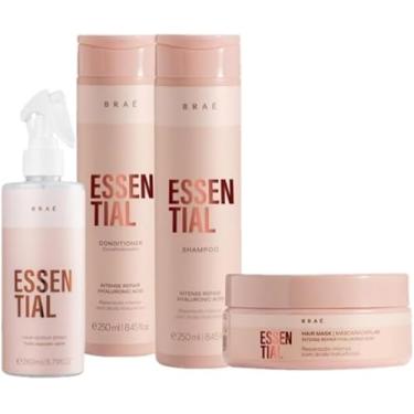 Imagem de Kit Braé Essential - Hidratação Profunda e Brilho - Shampoo, Máscara e Leave-in - Produtos para Cabelo Profissional