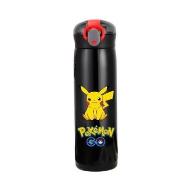 Imagem de Garrafa Térmica De Aço Inoxidável Pikachu 460ml Com Canudo Para Crianç