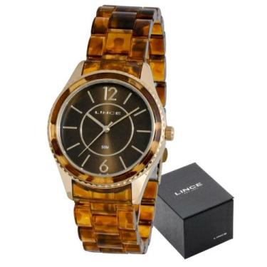 Imagem de Relógio Analógico Lince Marrom Original Feminino Resistente