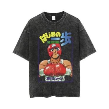 Imagem de Camiseta Unissex Vintage De Algodão Lavado Anime Hajime No Ippo Kamoga