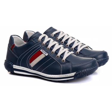 Imagem de Sapatênis Ranster Masculino Em Couro Confortável Azul 3003 AZUL-Masculino