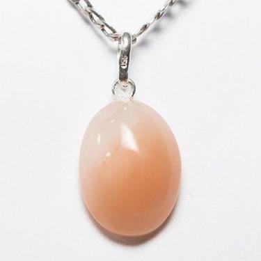 Imagem de Colar Mini Cabochão Quartzo Goiaba Natural Pino Prata 950 - Cristaisde