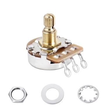 Imagem de Banworks Potenciômetros de latão B500K M8 Thread tamanho completo para guitarras métricas, eixo curto dividido de 18 estrias (comprimento de 15 mm) para Epiphone Les Paul LP/SG Squier Strat/Tele 1