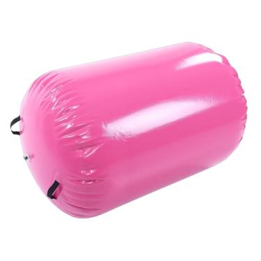 Imagem de SPYMINNPOO Rolo de Ar, Rolo de Ginástica Inflável Em Pvc, Equipamento de Treino de Mola Traseira, Esteira Com Bomba Manual para Uso Interno e Externo (Rosa)