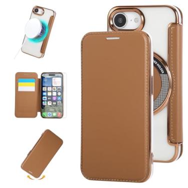 Imagem de Asuwish Capa de celular para iPhone 16e/SE 2025/SE 4 carteira com protetor de tela magnético e compartimento para cartão MagSafe RFID Flip i Phone16e i16e 16 e SE4 4ª geração 16eCase feminino