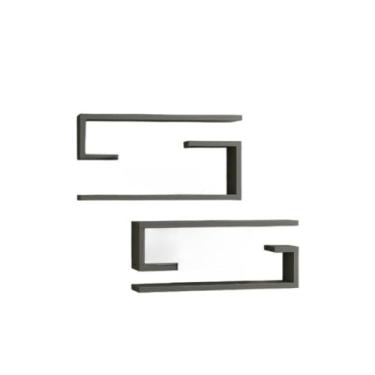 Imagem de Kit de Nichos Minimalista Sala Escritório Prateleira Decorativa Parede(2,60x20x20 Mdf Cinza claro)