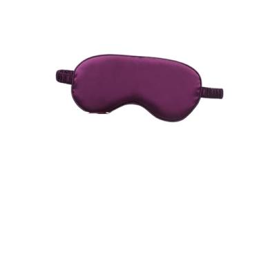 Imagem de Máscara para os olhos de seda para dormir, bolsa de transporte, bolsa de viagem, soneca, mulher, homem, capa de soneca, confortável, ajuda a descansar (roxo escuro)