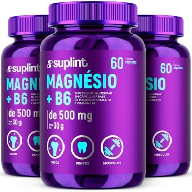 Imagem de Magnésio Dimalato 500 mg com Vitamina B6 | Suplemento Alimentar | Sem Glúten e Não Transgênico | Desenvolvido na Holanda | 60 Cápsulas (3)
