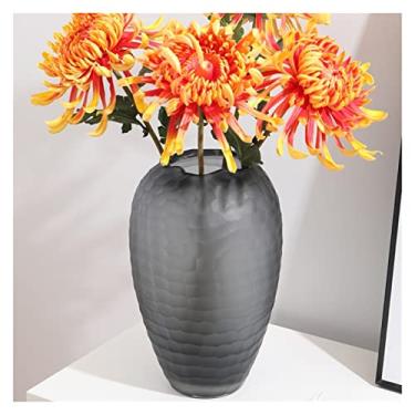 Imagem de x3anggyt5 Vaso de flor novo escandinavo moderno, simples, luxuoso, decoração de vaso de vidro de alta qualidade, mesa, sala de estar, arranjo de flores aquáticas decoração de casa (médio)