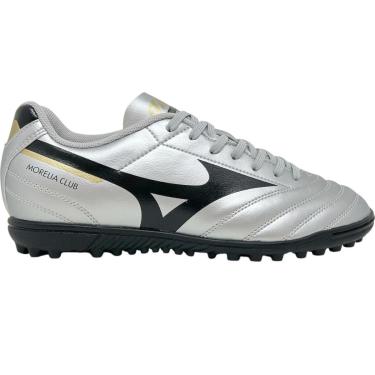 Imagem de Chuteira Adulto Esportiva Futebol Society Grama Sintética Jogo Treino Costurada Mizuno Morelia Club-Unissex