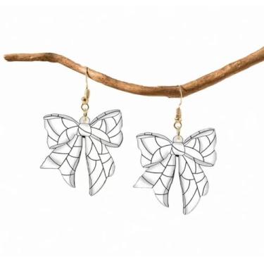 Imagem de Brincos de laço esportivos femininos - design criativo de bola de acrílico, joias esportivas divertidas para festas de fim de ano, presentes de dia de jogo - brincos estilosos, 2.8 Centimeters X 2.8