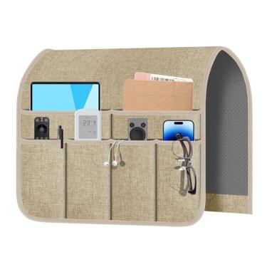 Imagem de Meeall Suporte de poltrona e controle remoto para sofá e poltrona reclinável | Organizador de apoio de braço antiderrapante com 6 bolsos para controle remoto de TV, telefone, tablet, revista e mais