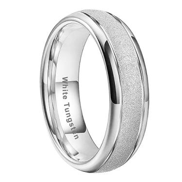 Imagem de TUTISS Anéis de tungstênio 6 mm 8 mm ouro/ouro rosa/branco para homens mulheres moda noivado alianças de casamento acabamento jateado abaulado ajuste confortável, Metal não precioso, Sem pedra preciosa
