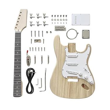Imagem de DBL Kit De Guitarra Elétrica Diy Estilo St, Faça Você Mesmo, Construa Sua Própria Guitarra, 6 Cordas Com Corpo De Paulownia E Braço De Bordo, Kit De Guitarra Diy Para Iniciantes E Profissionais