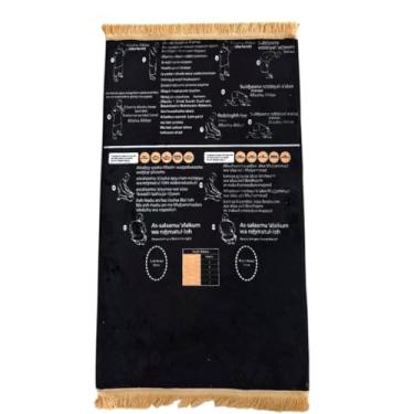 Imagem de Tapete de oração muçulmana, Mussallah, Zaawiya, sala de oração islâmica, Janamaz Sajada, tapete Salah para homens, mulheres e crianças, presente de Ramadã, presente Eid (passo a passo - Aprenda a orar