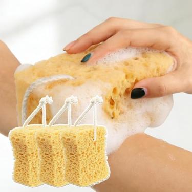 Imagem de Esponja de banho de 3 peças, esponjas esfoliantes macias de banho, esponja de banho de espuma grande para mulheres, suprimentos de limpeza corporal masculina (Estilo3, 13,5 x 9,7 cm)