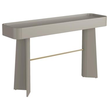 Imagem de Aparador Para Sala De Estar Orgânico Industrial Alef I03 Grigio Dourado - Lyam Decor