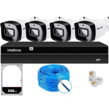 Imagem de Kit 4 Câmeras IP Vipc Intelbras NVD 1404P HD 500GB