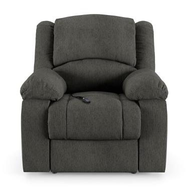 Imagem de Poltrona do Papai Reclinável Sala de Cinema Madrid Controle Power Elétrico USB Linho Chumbo  G26