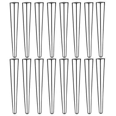 Imagem de Kit 16 Pés de Metal 60 CM Hairpin Legs Mesa de Canto Aparador Preto G41
