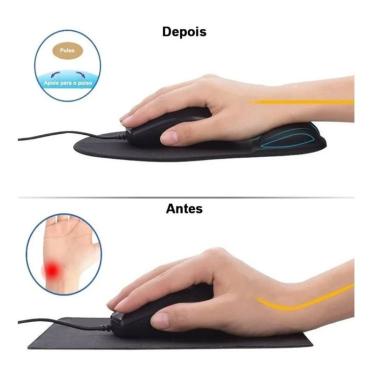 Imagem de Mouse Pad Ergonômico Apoio Suporte Pulso Gel 21x24cm D10