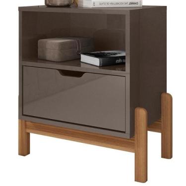 Imagem de Mesa De Cabeceira 1 Gaveta 004015 Cinza Perola Dcasa - CASA D MÓVEIS