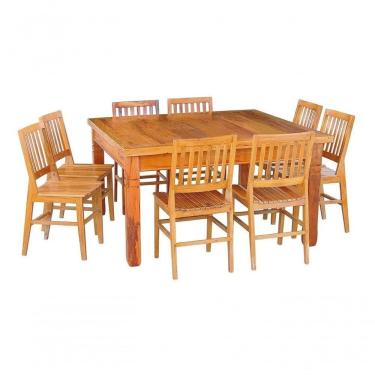 Imagem de Conjunto Mesa De Jantar 1,4x1,4 M 8 Cadeiras Madri Madeira D