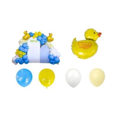 Imagem de Kit De Arco De Balões De Animais Em Cartoon Amarelo E Azul Para Decora