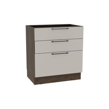 Imagem de Balcão De Cozinha Amsterdam Ph 3133 C- 3 Gavetas E Divisor De Talheres S- Tampo 80cm Avela-off White - Herval