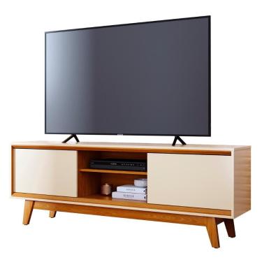 Imagem de Rack Bancada De Tv 70 Pol 164cm Gaia Z10 Off/cinamomo - Mpozenato
