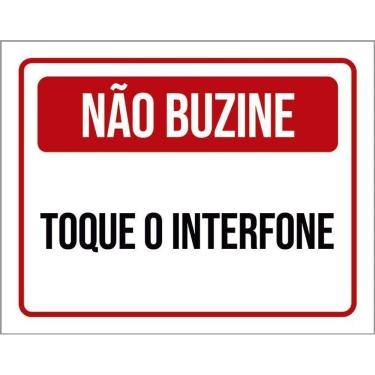 Imagem de Kit 5 Placa Acm Não Buzine Toque Interfone 18X23