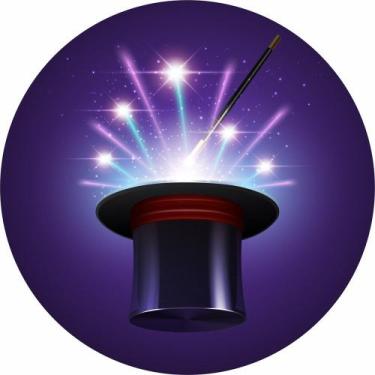 Imagem de Painel de Lona Redondo  Cartola Mágica - Fabrika de Festa, 140x140cm