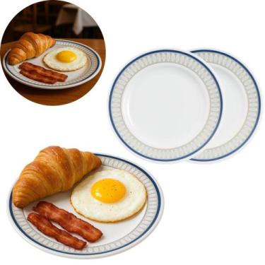 Imagem de Kit 2 Pratos Raso de Melamina para Restaurantes 20cm - Megagift