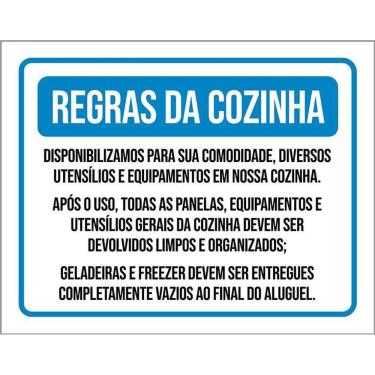 Imagem de Placa Regras Da Cozinha Respeite Deixe Limpo 36X46