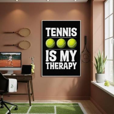 Imagem de Quadro Decorativo Tênis É Terapia-70X50Cm Mold Preta - Quadros On-Line