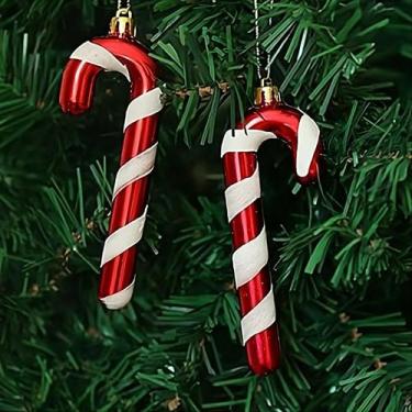 Imagem de 2 Enfeites Bengala Brilhante De Natal Plástico 15Cm Premium - Evolutio