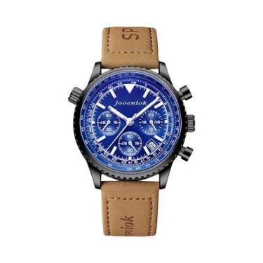 Imagem de Relógio De Pulso Masculino Com Pulseira De Couro, Relógio De Quartzo, 