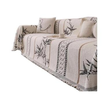 Imagem de Manta De Sofá Estilo Bambu, Fofa E Quente, Com Borlas, Cobertor Aconch