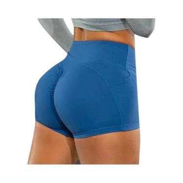 Imagem de Shorts De Fitness Sem Costura De Cintura Alta Com Efeito Levanta Bumbu